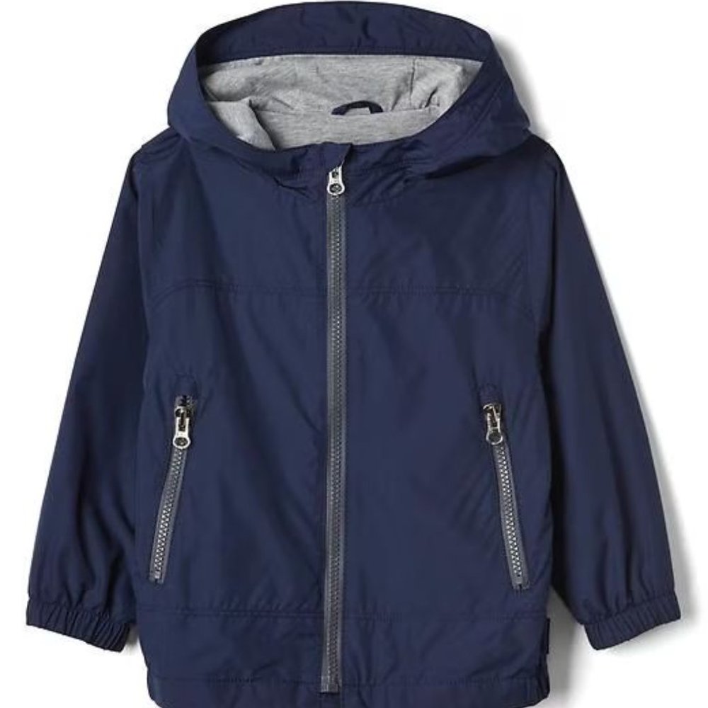 GAP Navy Hooded Windbreaker Jacket